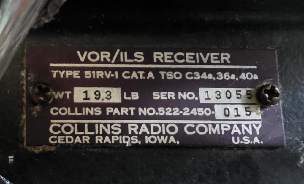 VOR-ILS RECEIVER - PART NO: 522-2450-016