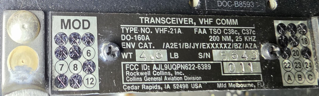 VHF 21A - 622-6399-001