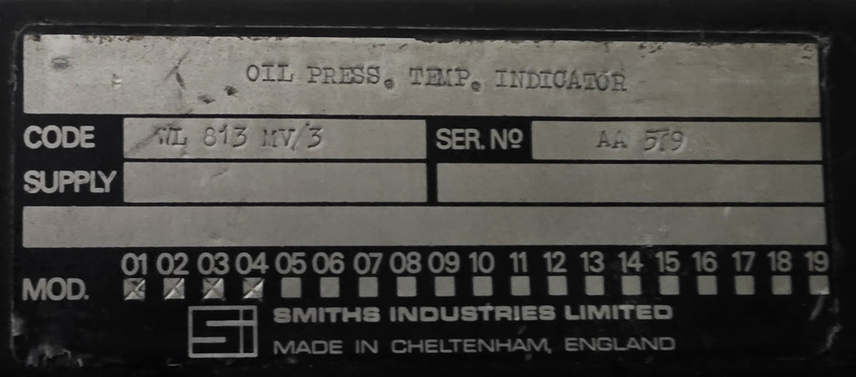 OIL PRESS. TEMP INDICATOR - WL 813 MV/3