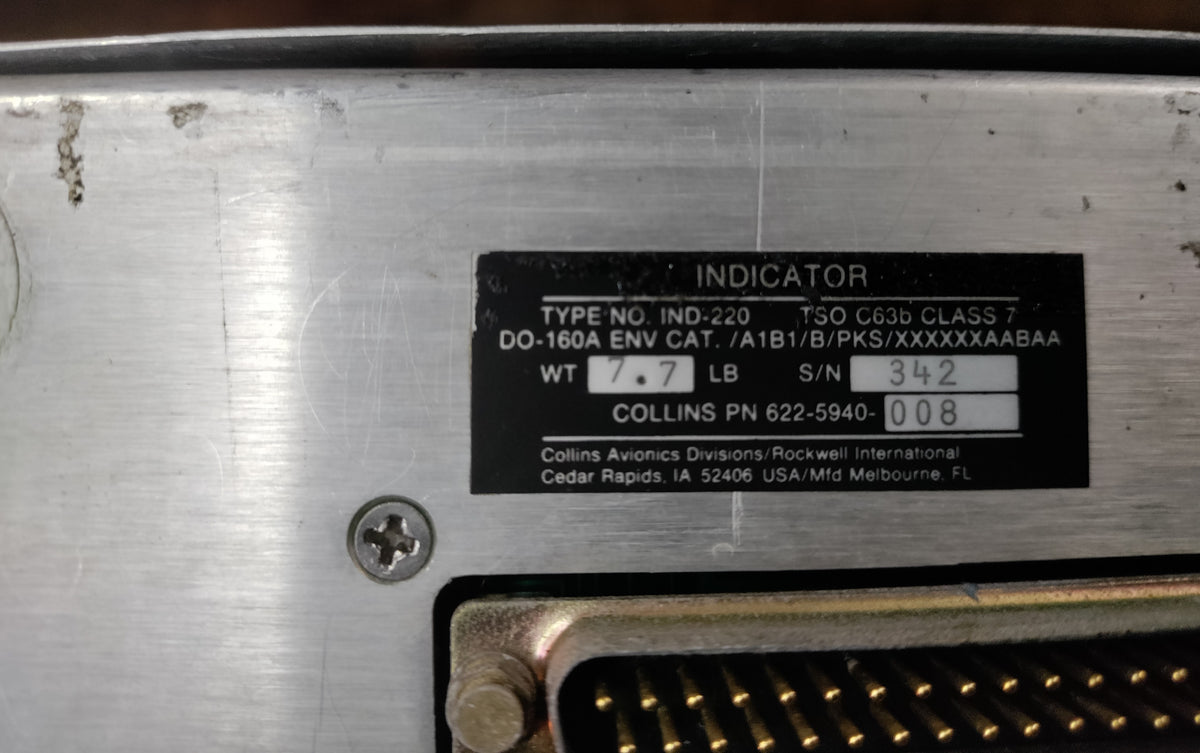 COLLINS WX RADAR INDICATOR - 622-5940-008
